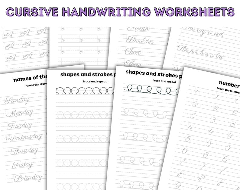 Cursive Handwriting Practice Worksheets for Kids