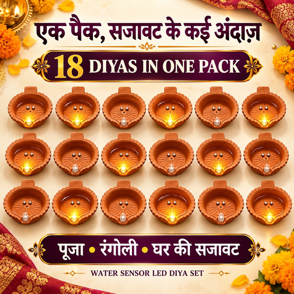Water Sensor Diya for Electricity (Pack of 18)