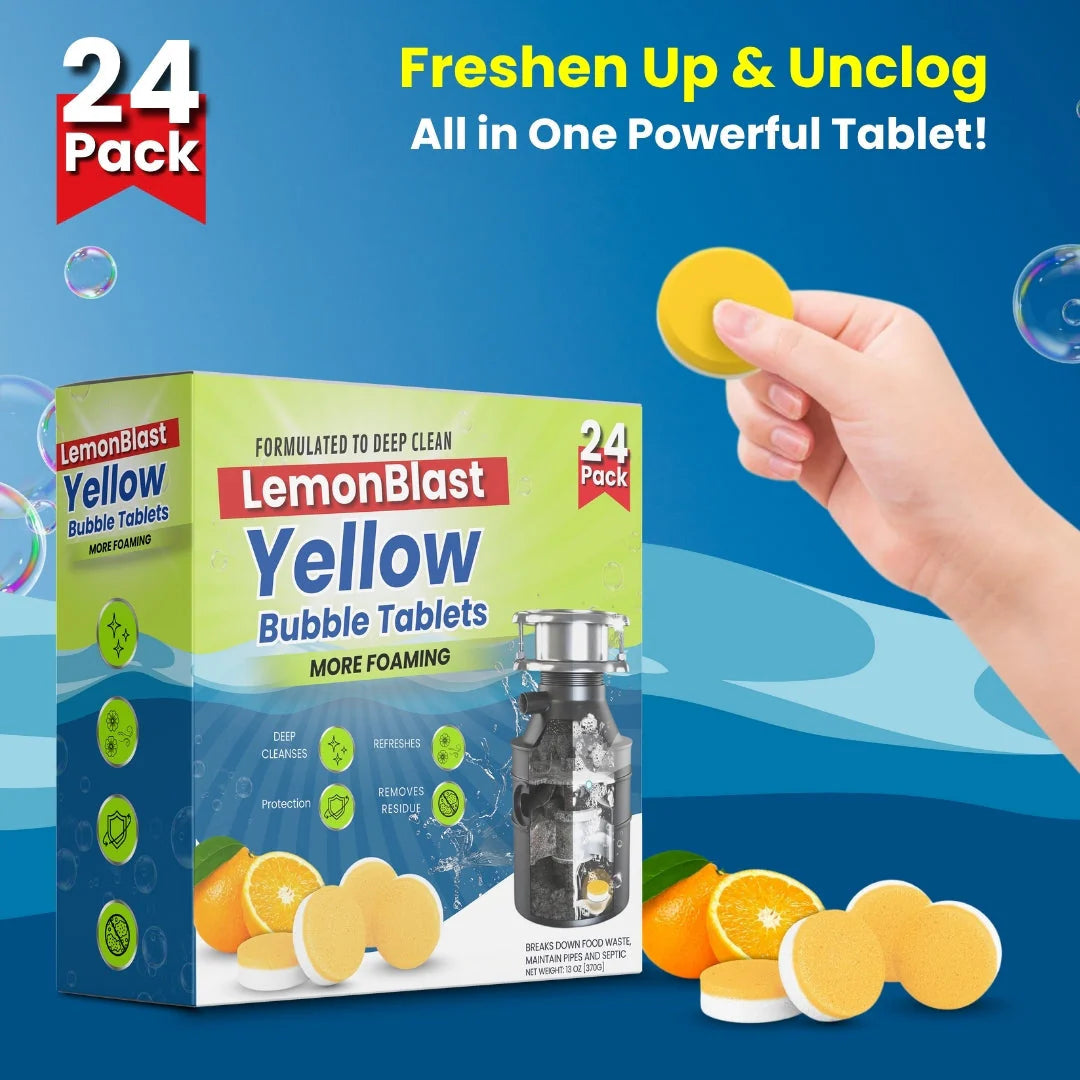 Desi LemonBlast™ – Bubble Cleaning Tablets (12 + 12 Free = 24 Pack)