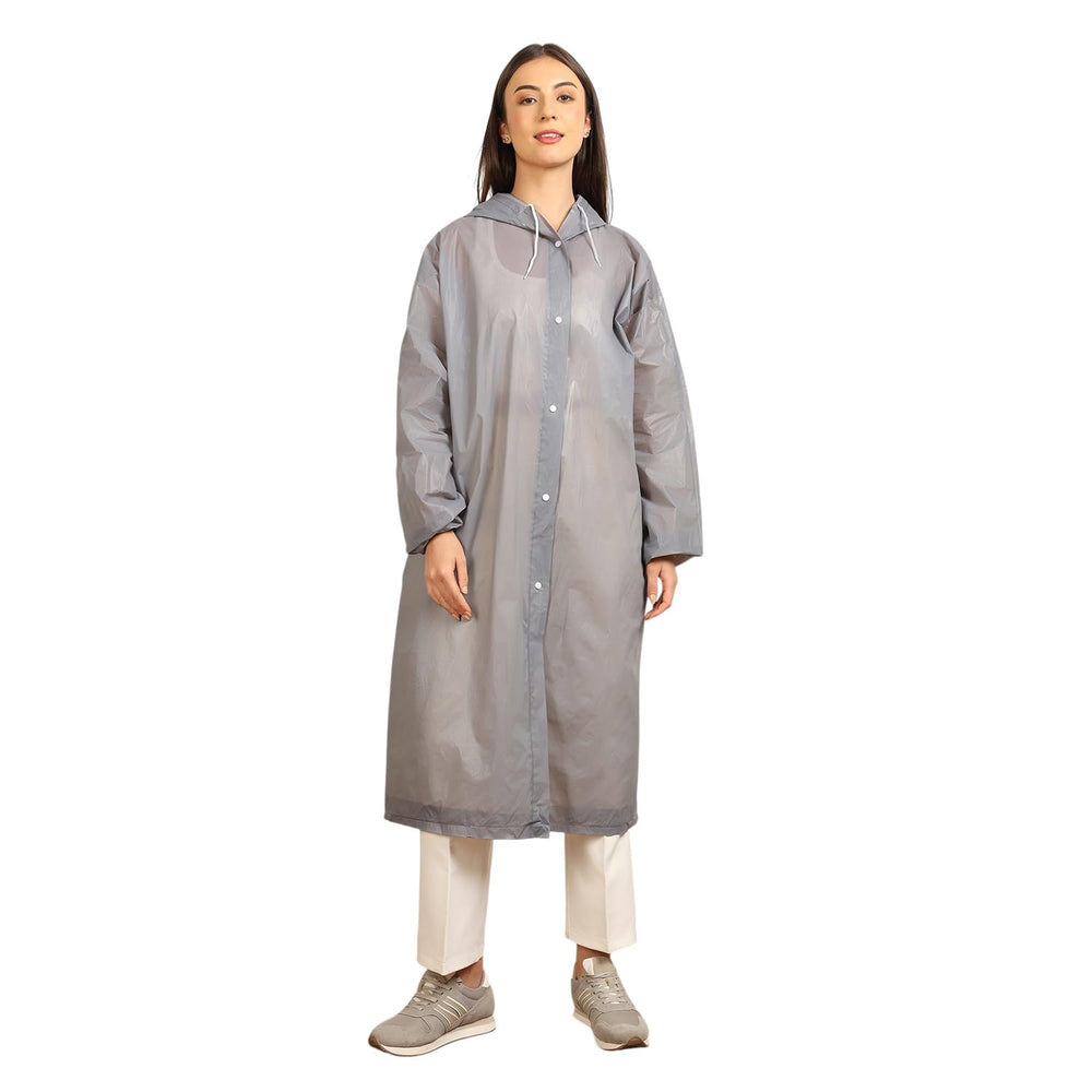 Citizen Eco-Friendly EVA Poncho Raincoat for Men & Women, Lightweight Waterproof Coat with Hood, Adjustable Drawstring, Button Closure Outdoor Rainwear