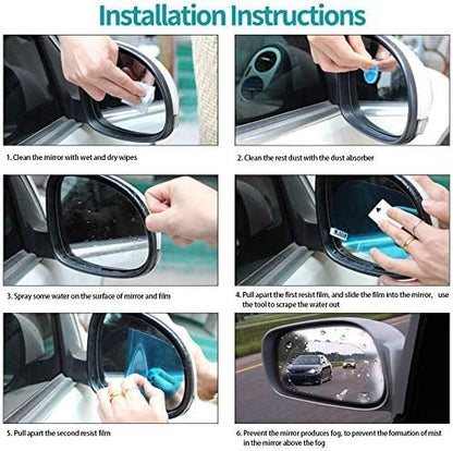 Car Anti Fog Film Car Rearview Mirror Films Anti-Rain Fog Waterproof Anti-Glare