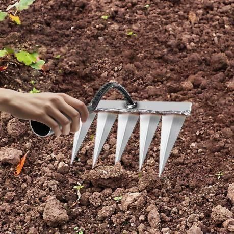 Desi SoilMaster™ – 5 Teeth Carbon Steel Garden Weeding Tool 🌿