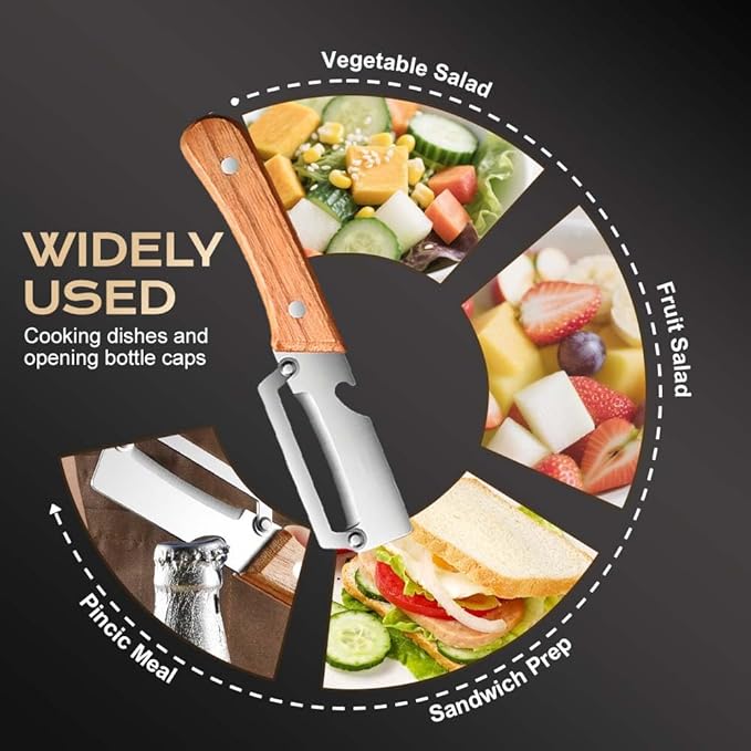 Desi PeelPro™ – 2-in-1 Stainless Steel Vegetable Peeler with Wooden Grip & Bottle Opener