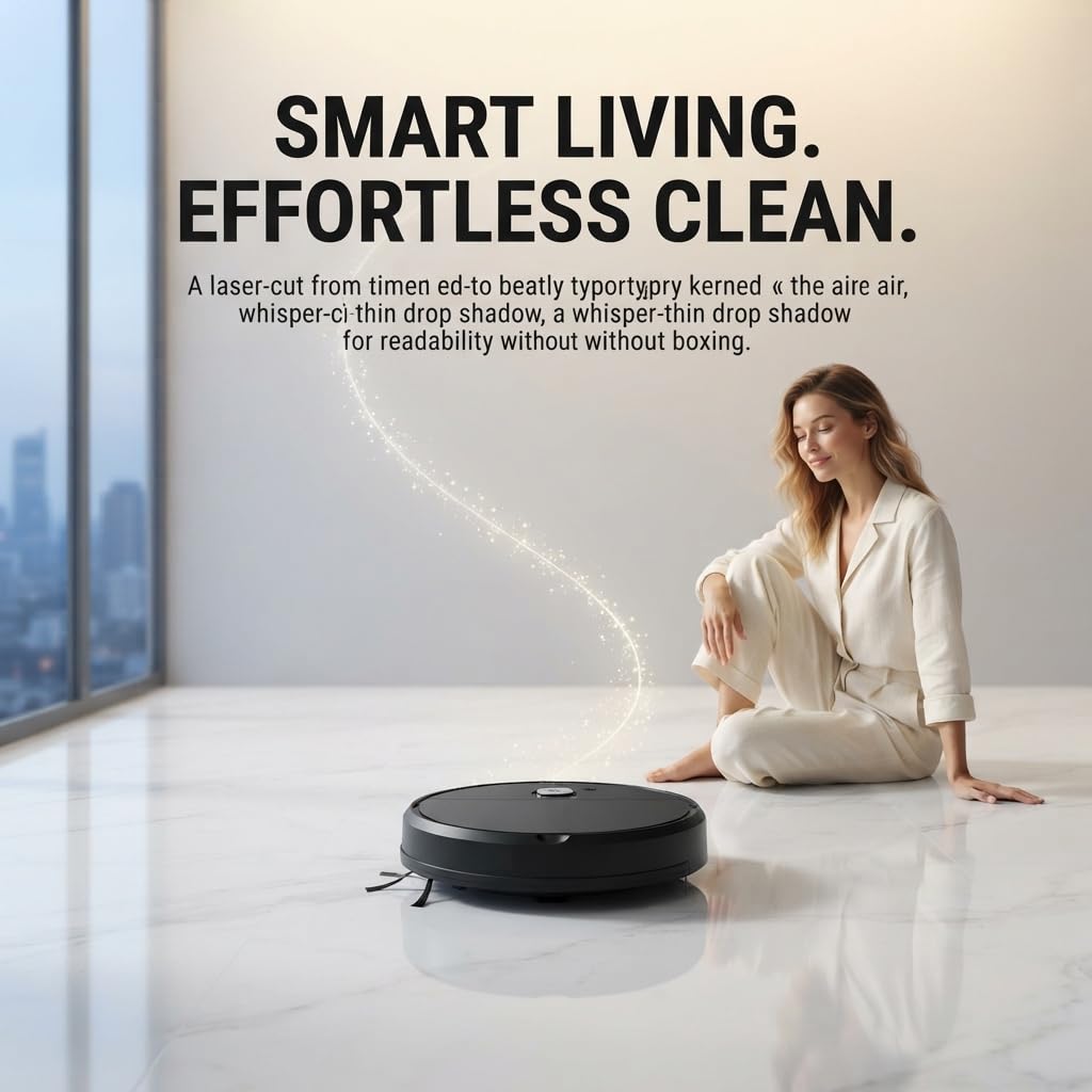 ( 𝐃𝐫𝐮𝐦𝐬𝐭𝐨𝐧𝐞 𝟏+𝟏 𝐘𝐞𝐚𝐫𝐬 𝐖𝐚𝐫𝐫𝐚𝐧𝐭𝐲 ) Robot Vacuum Cleaner with Smart Navigation Automatic Floor Cleaning Wet Dry Self Charging Low Noise Slim Design Pet Hair Cleaner for Home