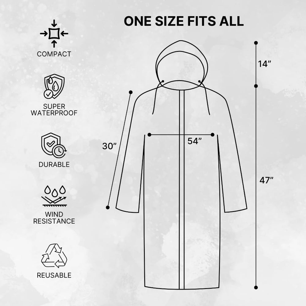 Citizen Eco-Friendly EVA Poncho Raincoat for Men & Women, Lightweight Waterproof Coat with Hood, Adjustable Drawstring, Button Closure Outdoor Rainwear