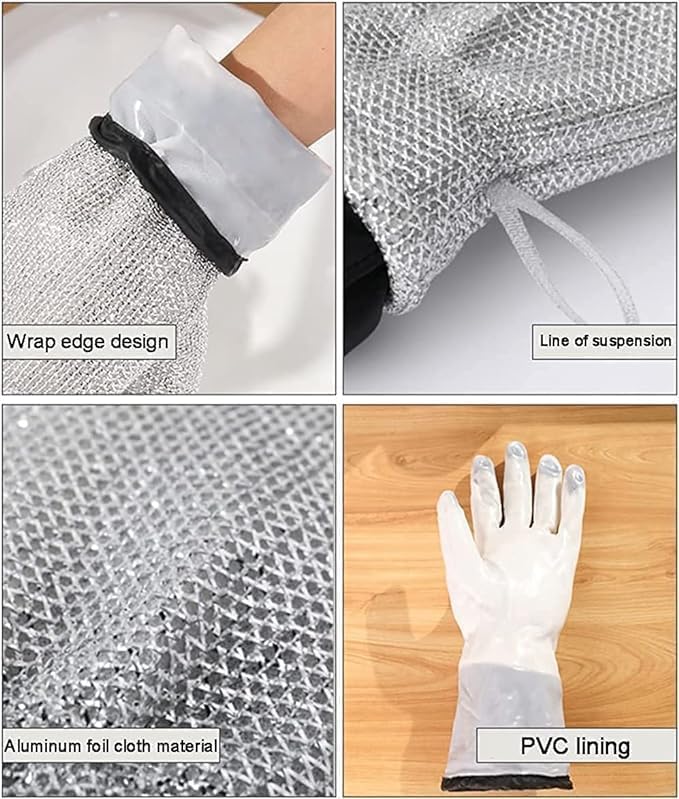 Desi ScrubGlove™ – Wire Dishwashing & Kitchen Cleaning Gloves (Pack of 2)