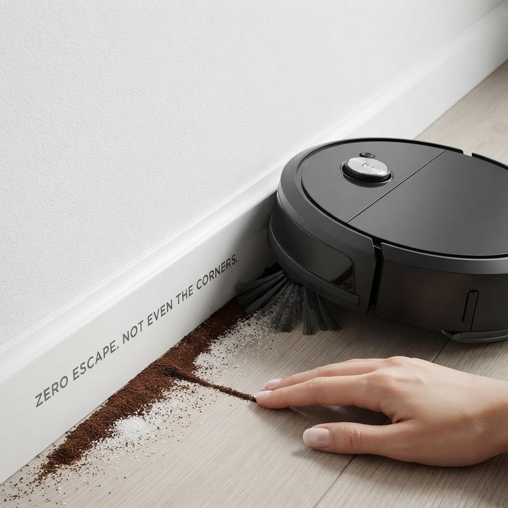 ( 𝐃𝐫𝐮𝐦𝐬𝐭𝐨𝐧𝐞 𝟏+𝟏 𝐘𝐞𝐚𝐫𝐬 𝐖𝐚𝐫𝐫𝐚𝐧𝐭𝐲 ) Robot Vacuum Cleaner with Smart Navigation Automatic Floor Cleaning Wet Dry Self Charging Low Noise Slim Design Pet Hair Cleaner for Home