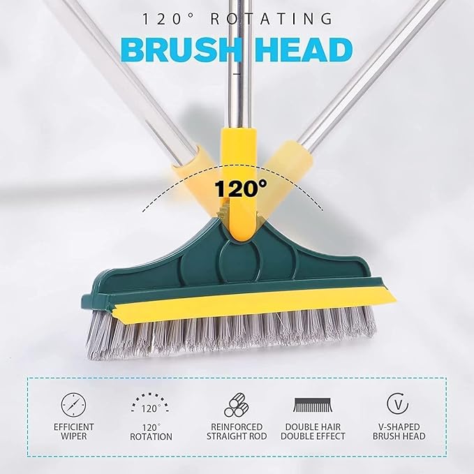 Desi FlexiScrub™ 2-in-1 Bathroom & Floor Cleaning Brush with Squeegee