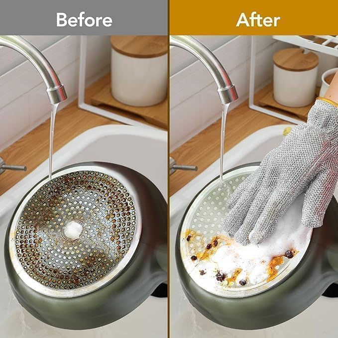 Desi ScrubGlove™ – Wire Dishwashing & Kitchen Cleaning Gloves (Pack of 2)