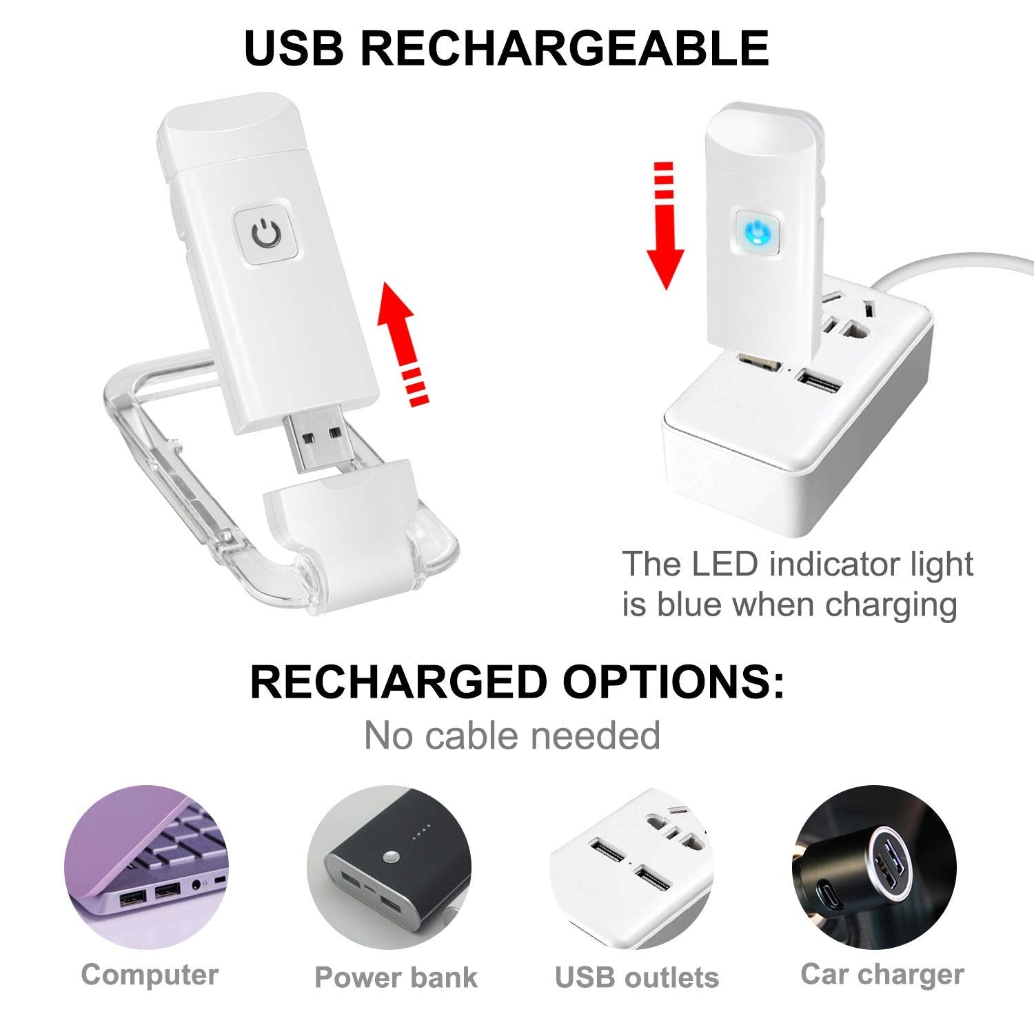 PocketBeam™ USB Rechargeable Clip Book Reading Light
