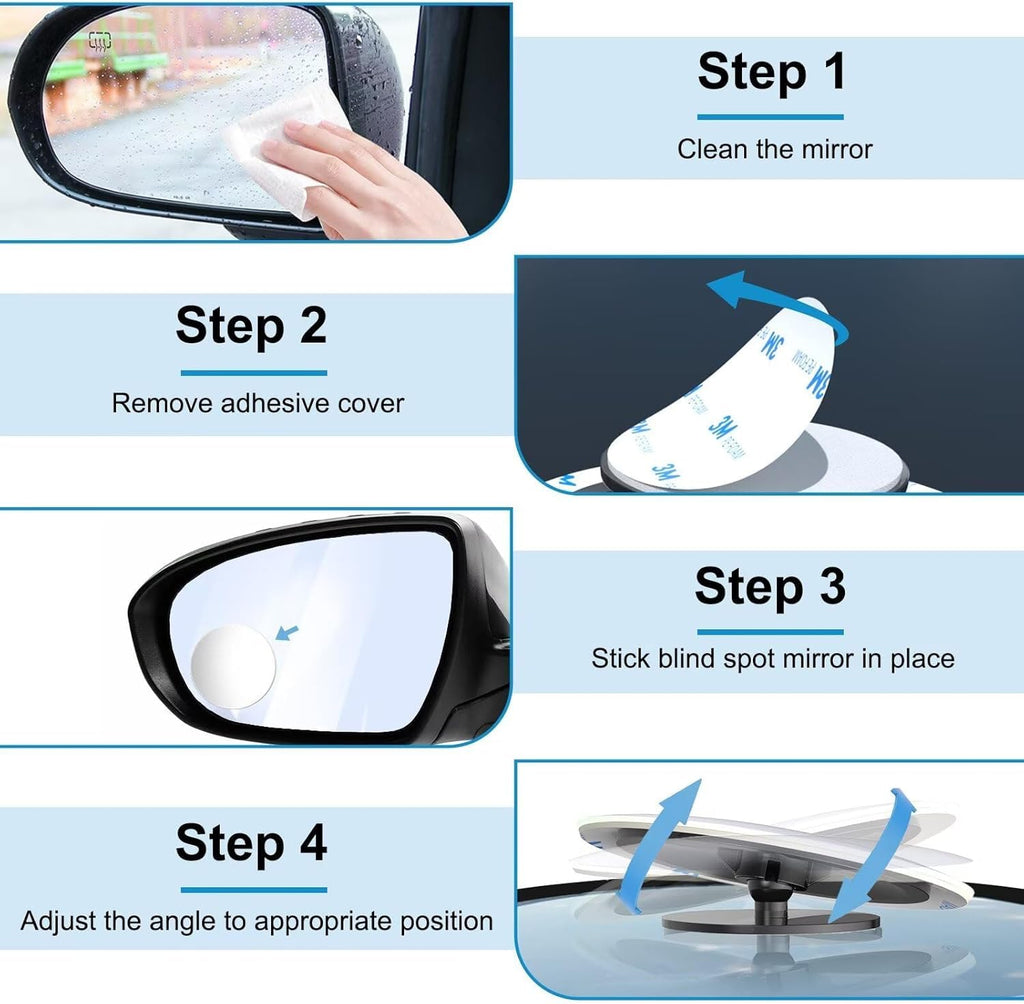 Wide Angle HD Blind Spot Mirrors (Rain & Fog Proof)