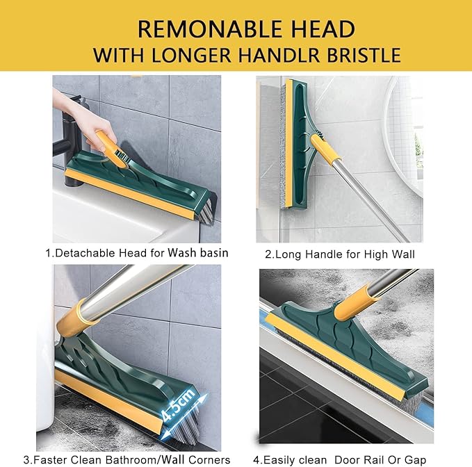 Desi FlexiScrub™ 2-in-1 Bathroom & Floor Cleaning Brush with Squeegee