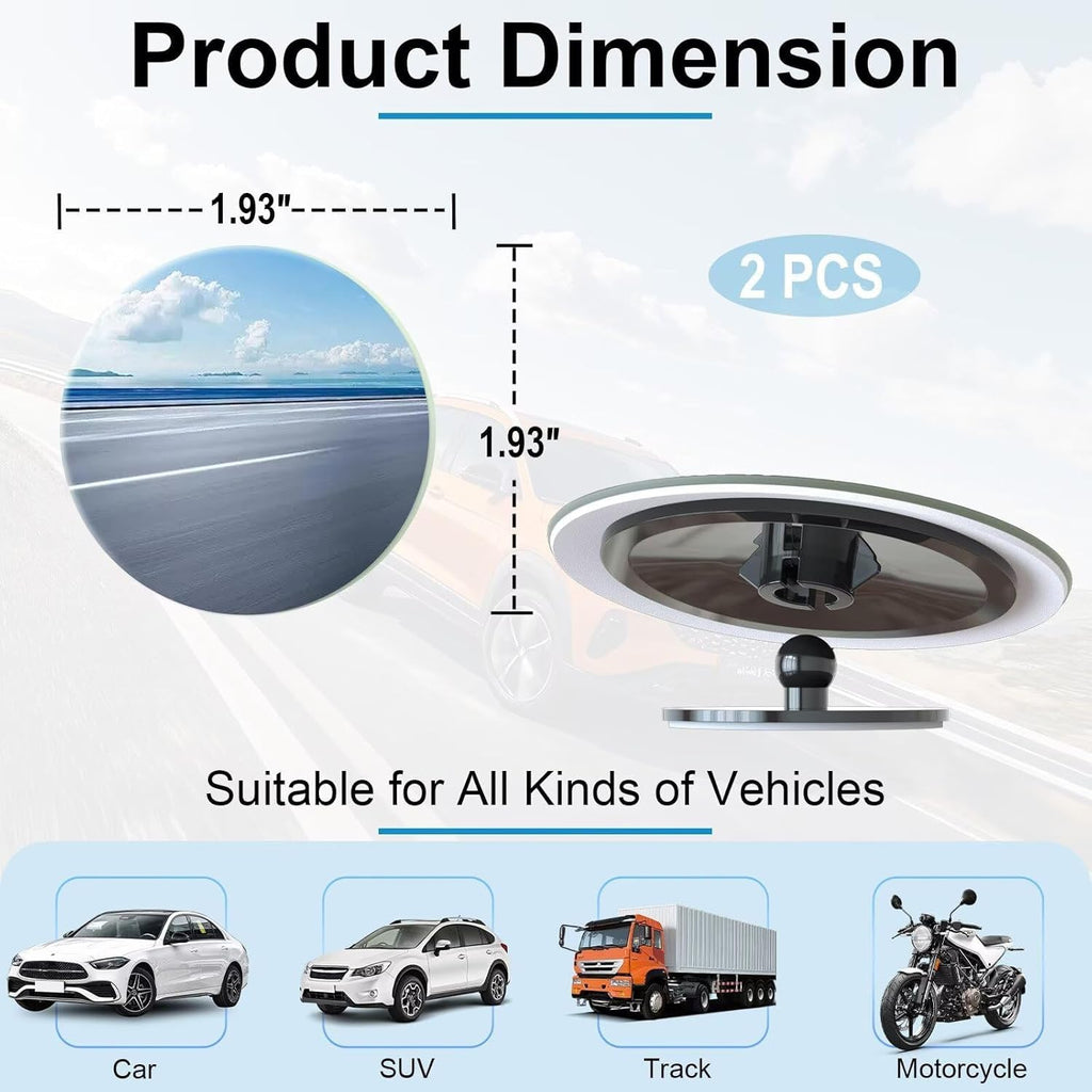 Wide Angle HD Blind Spot Mirrors (Rain & Fog Proof)