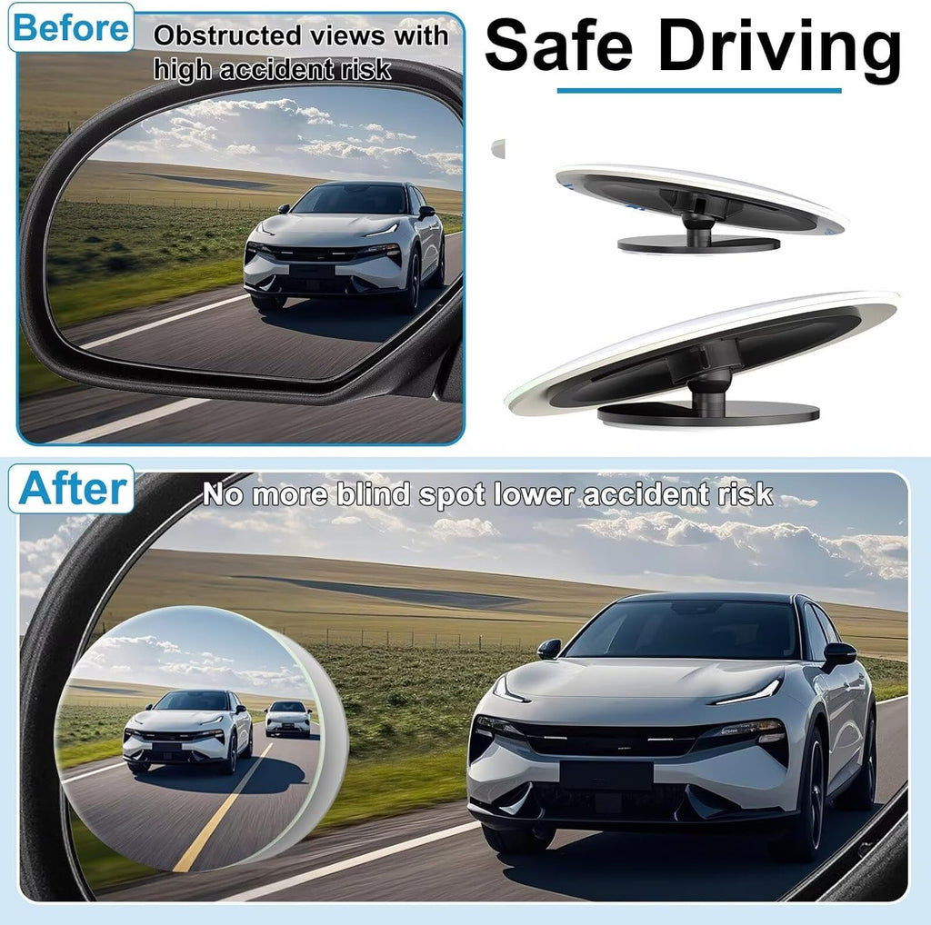 Wide Angle HD Blind Spot Mirrors (Rain & Fog Proof)