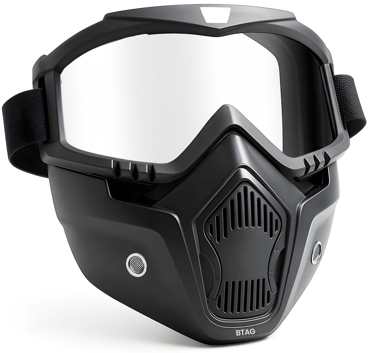 Motorcycle Face Mask with Detachable HD Goggles (Rain & Wind Protection )