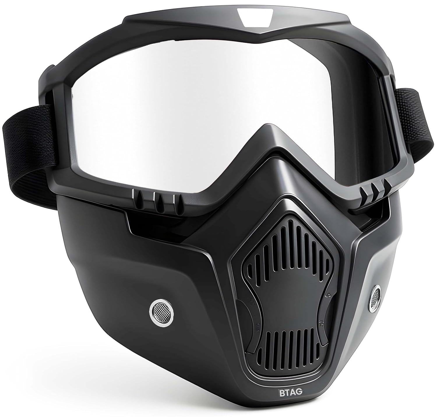 Motorcycle Face Mask with Detachable HD Goggles (Rain & Wind Protection )