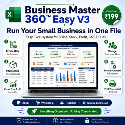 Business Master 360™ Easy V3 – Complete Business Excel System