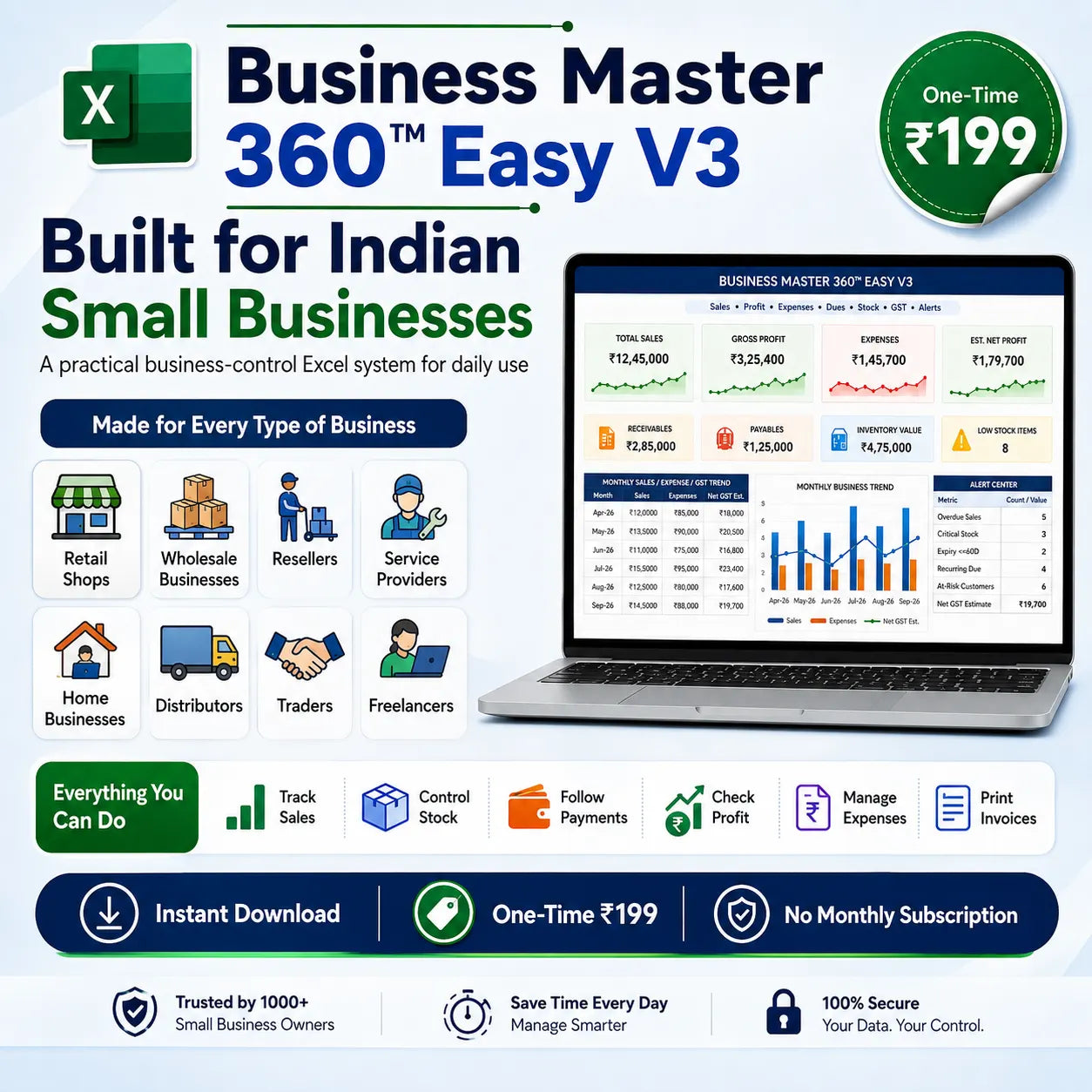 Business Master 360™ Easy V3 – Complete Business Excel System