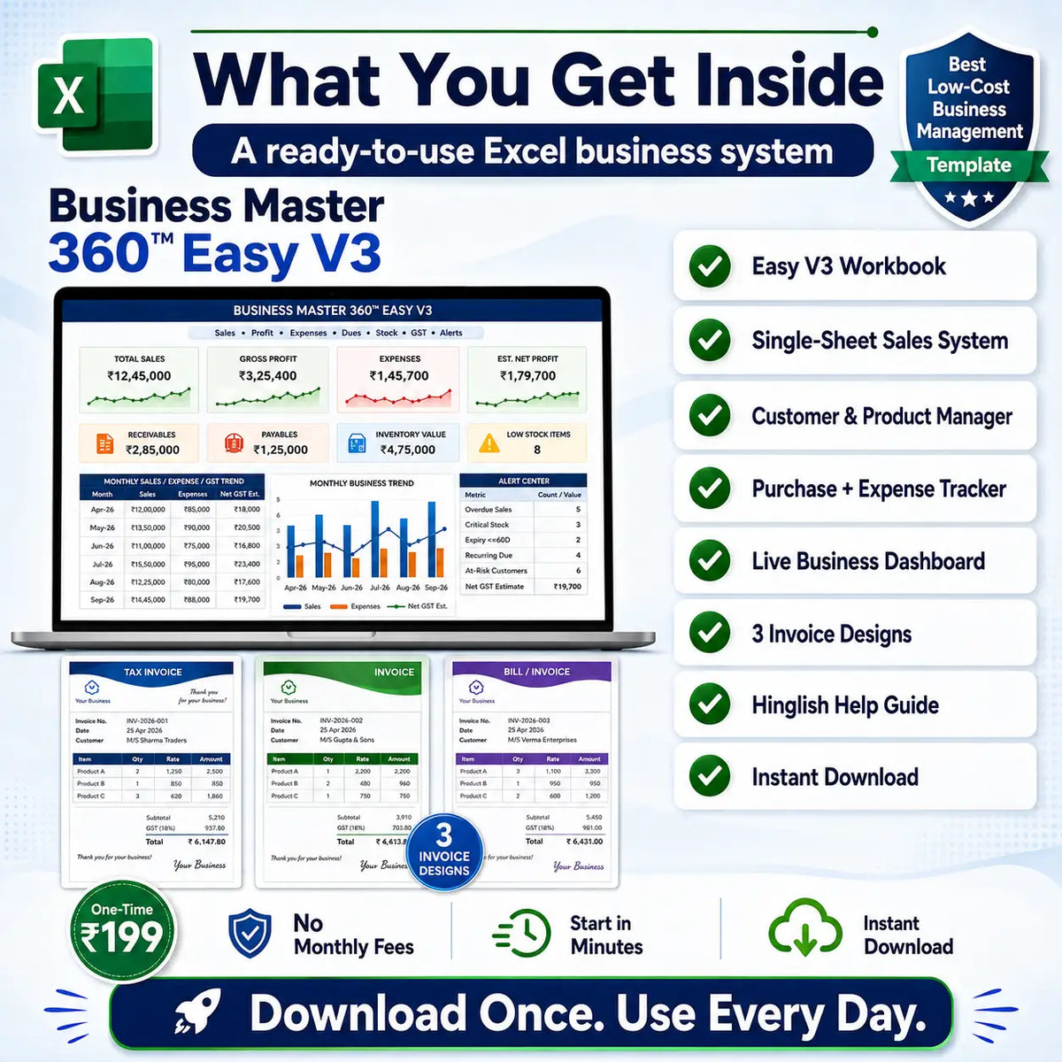 Business Master 360™ Easy V3 – Complete Business Excel System