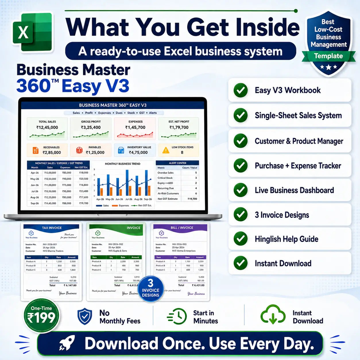 Business Master 360™ Easy V3 – Complete Business Excel System
