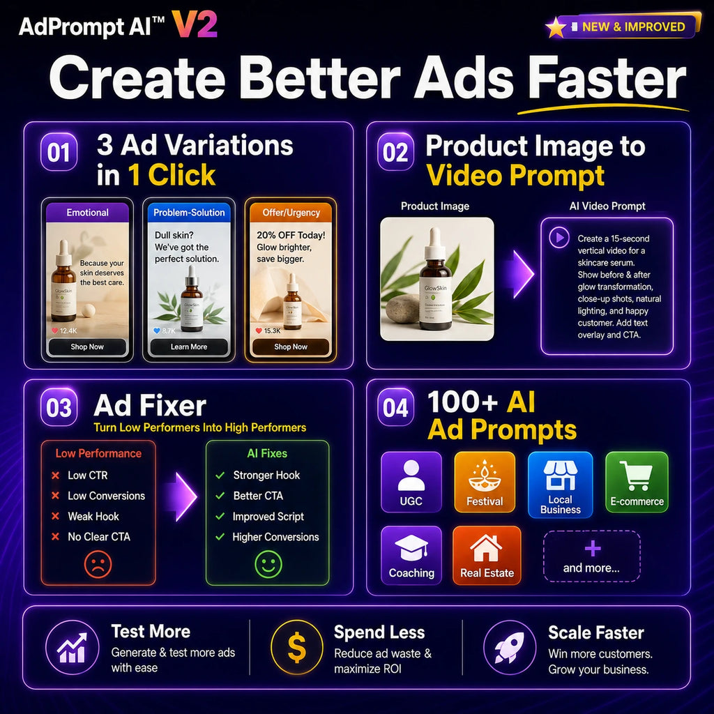 🥇 AI Viral Video Prompt Vault™- Create Professional Video Ads for ANY Business Using AI