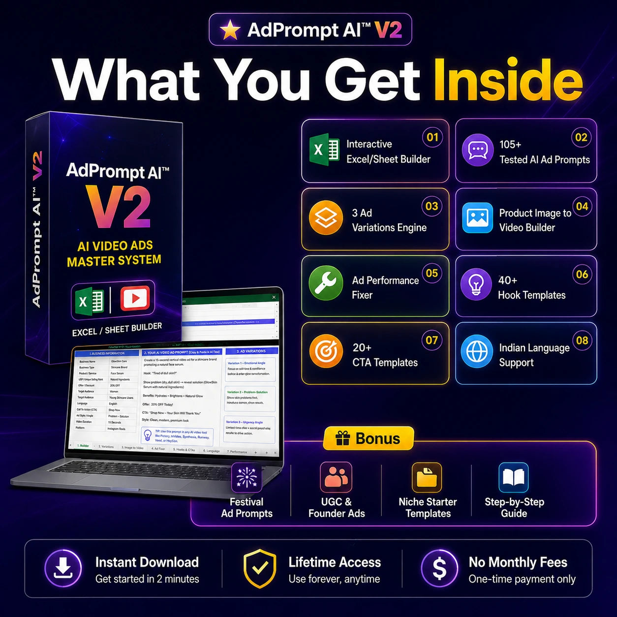 🥇 AI Viral Video Prompt Vault™- Create Professional Video Ads for ANY Business Using AI