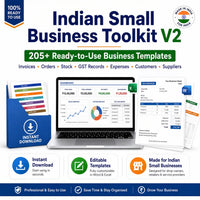 Indian Small Business Toolkit V2 – 205+ Ready-to-Use Word & Excel Business Templates