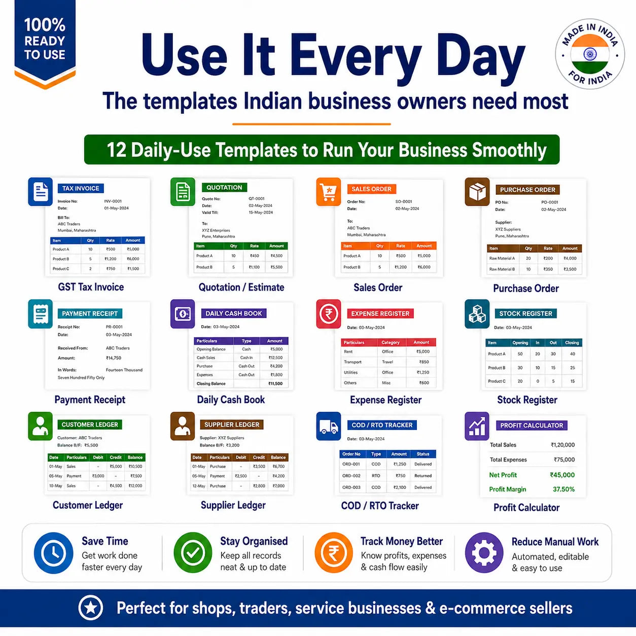 Indian Small Business Toolkit V2 – 205+ Ready-to-Use Word & Excel Business Templates