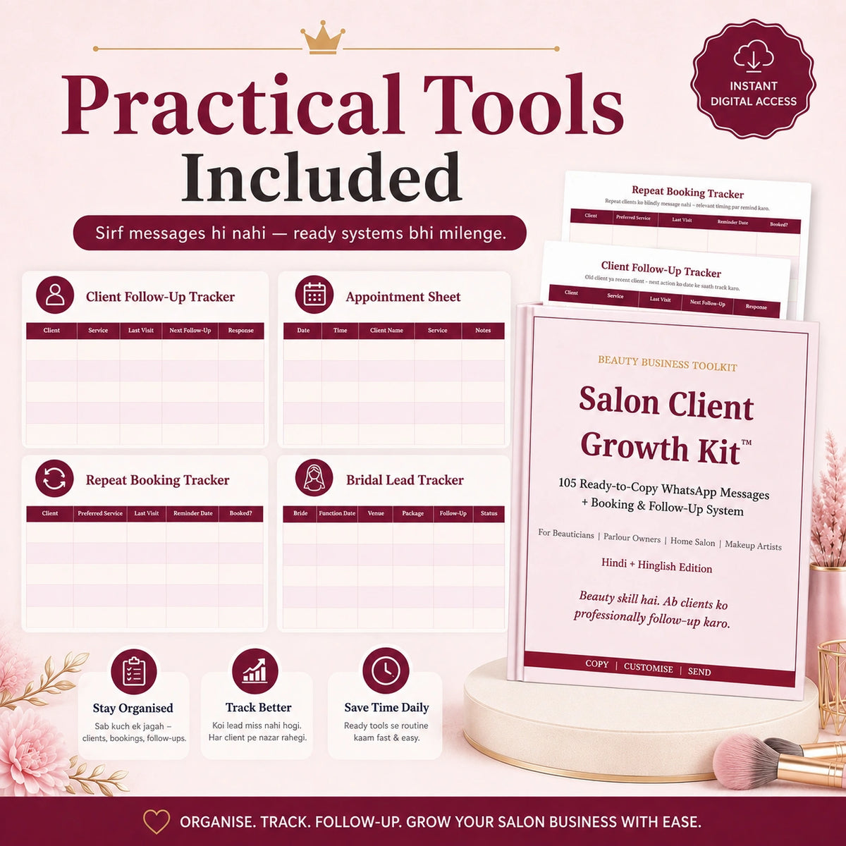 Salon Client Growth Kit™ | 105 Ready-to-Copy WhatsApp Messages + Follow-Up System