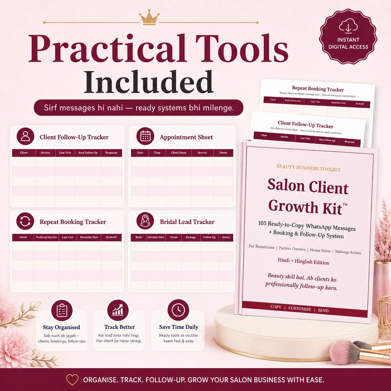 Salon Client Growth Kit™ | 105 Ready-to-Copy WhatsApp Messages + Follow-Up System