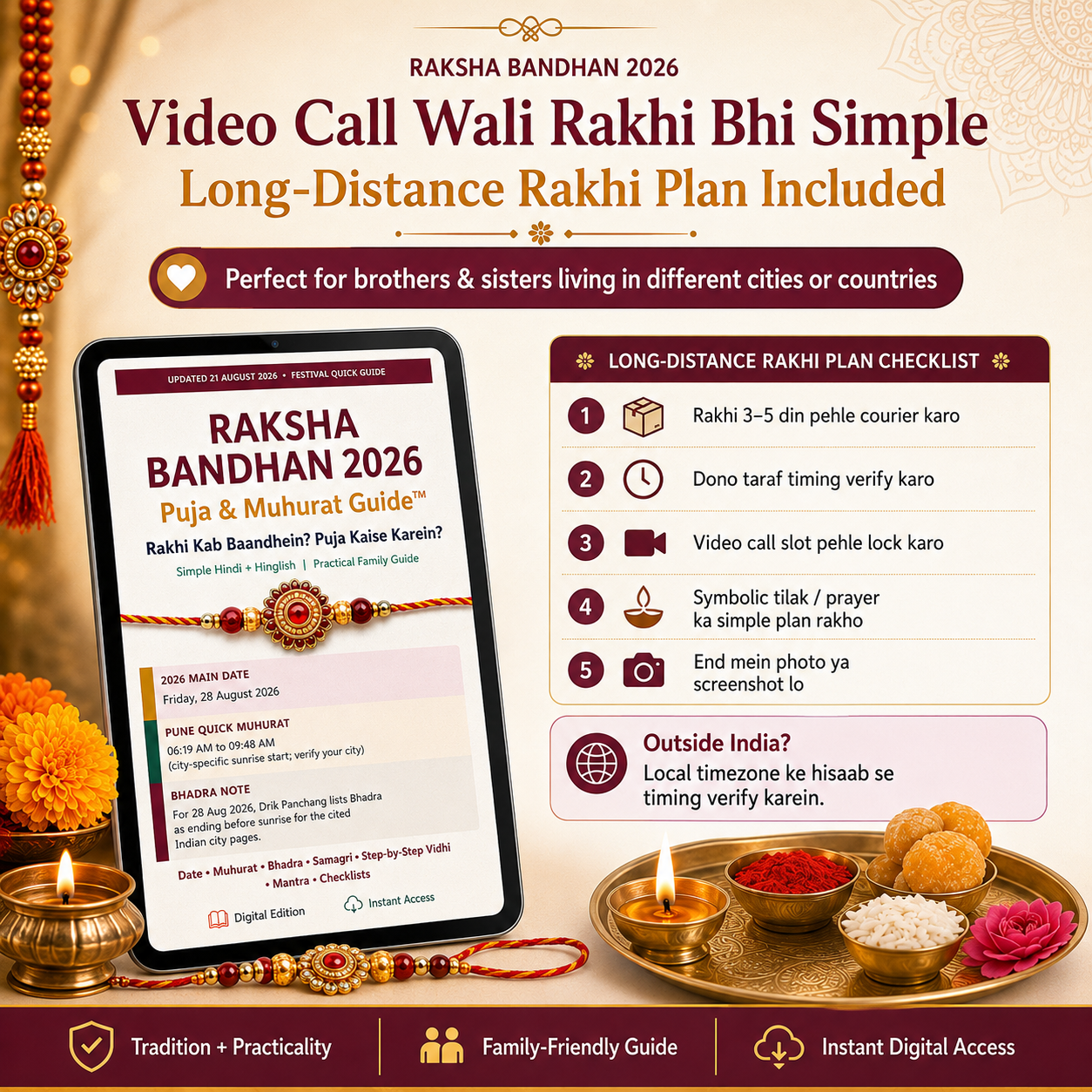 Raksha Bandhan 2026 Puja & Muhurat Guide™ | Rakhi Kab Baandhein? Puja Kaise Karein?