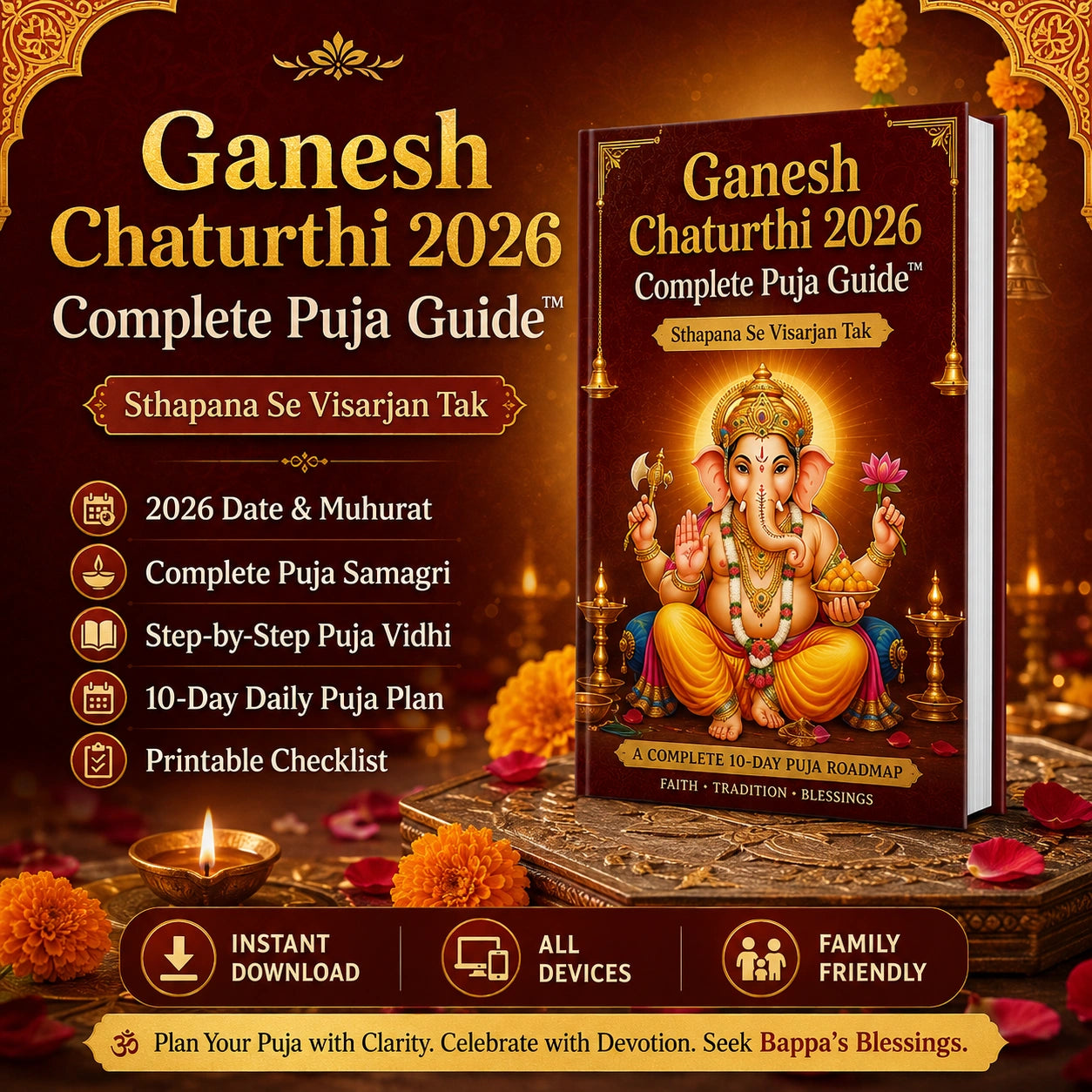 👉 Ganesh Chaturthi 2026 Complete Puja Guide™ | Sthapana Se Visarjan Tak