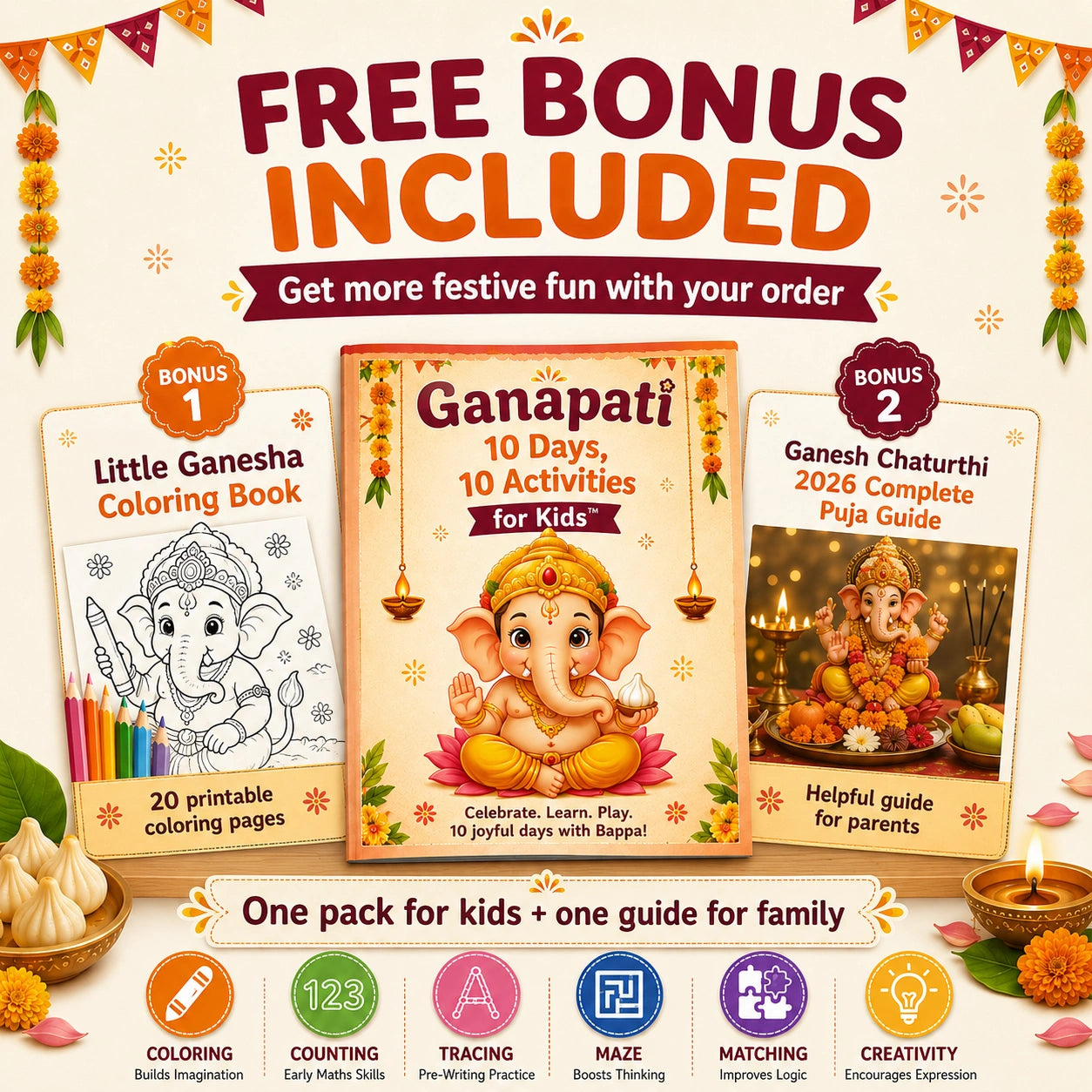 Ganapati 10 Days, 10 Activities for Kids™ Age 3–8 Years