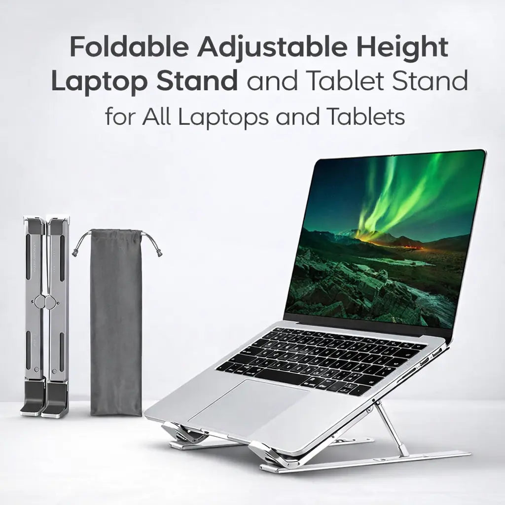 Foldable Adjustable Height Laptop Stand for All Laptops and Tablets