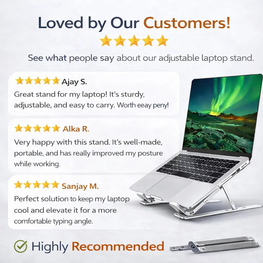 Foldable Adjustable Height Laptop Stand for All Laptops and Tablets