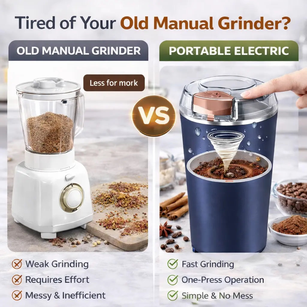 SwiftGrind™ Portable Electric Spice & Coffee Grinder – One-Touch Powerful Grinding for Kitchen & Travel