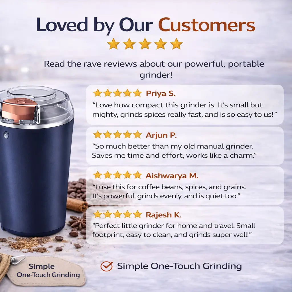SwiftGrind™ Portable Electric Spice & Coffee Grinder – One-Touch Powerful Grinding for Kitchen & Travel