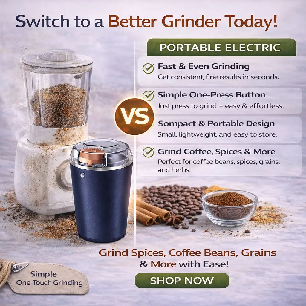 SwiftGrind™ Portable Electric Spice & Coffee Grinder – One-Touch Powerful Grinding for Kitchen & Travel