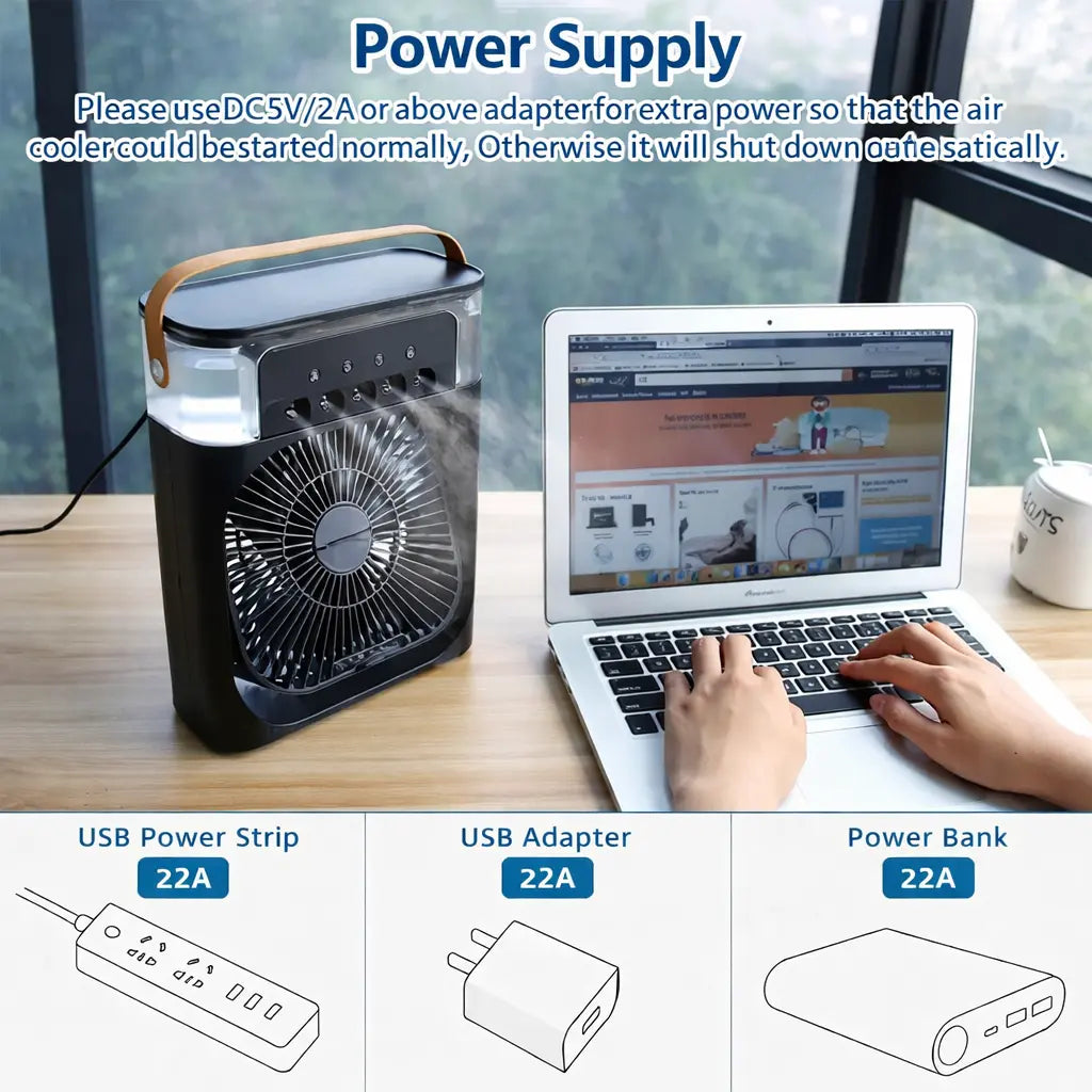 ChillBreeze™ Mini Air Cooler + FREE Ice Face Roller