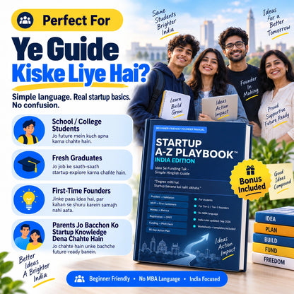 Startup A-Z Playbook™ – Idea Se Funding Tak | Students & First-Time Founders Guide