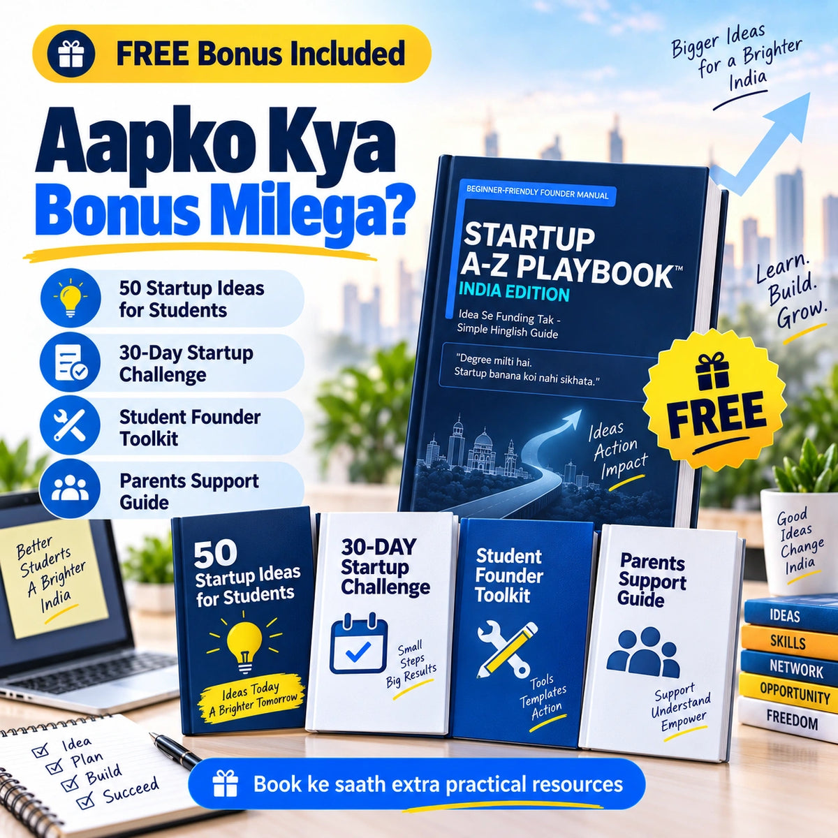 Startup A-Z Playbook™ – Idea Se Funding Tak | Students & First-Time Founders Guide