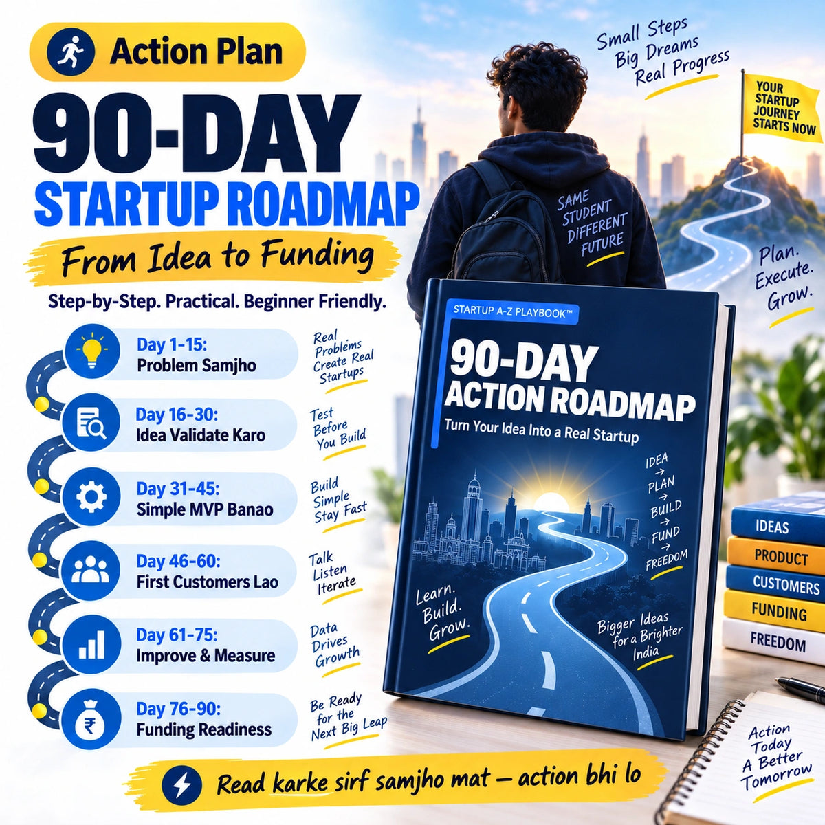 Startup A-Z Playbook™ – Idea Se Funding Tak | Students & First-Time Founders Guide