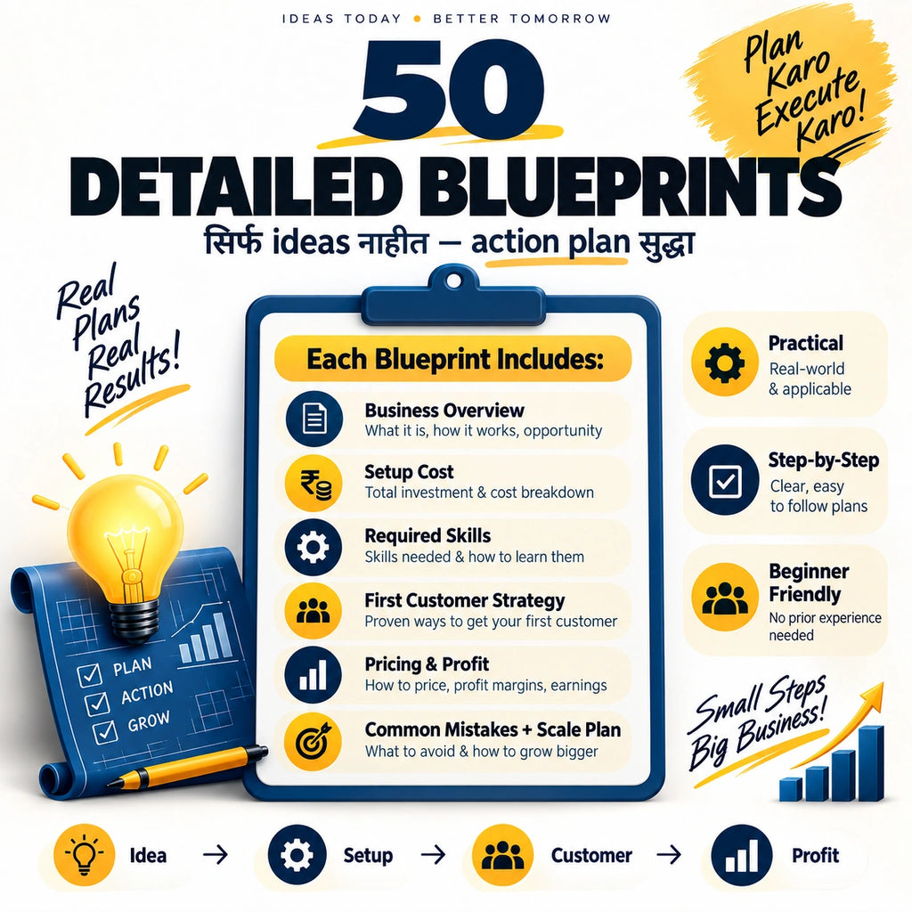 Business Shuru Karo™ | 600+ Practical Business Ideas + 50 Detailed Blueprints | Hindi eBook