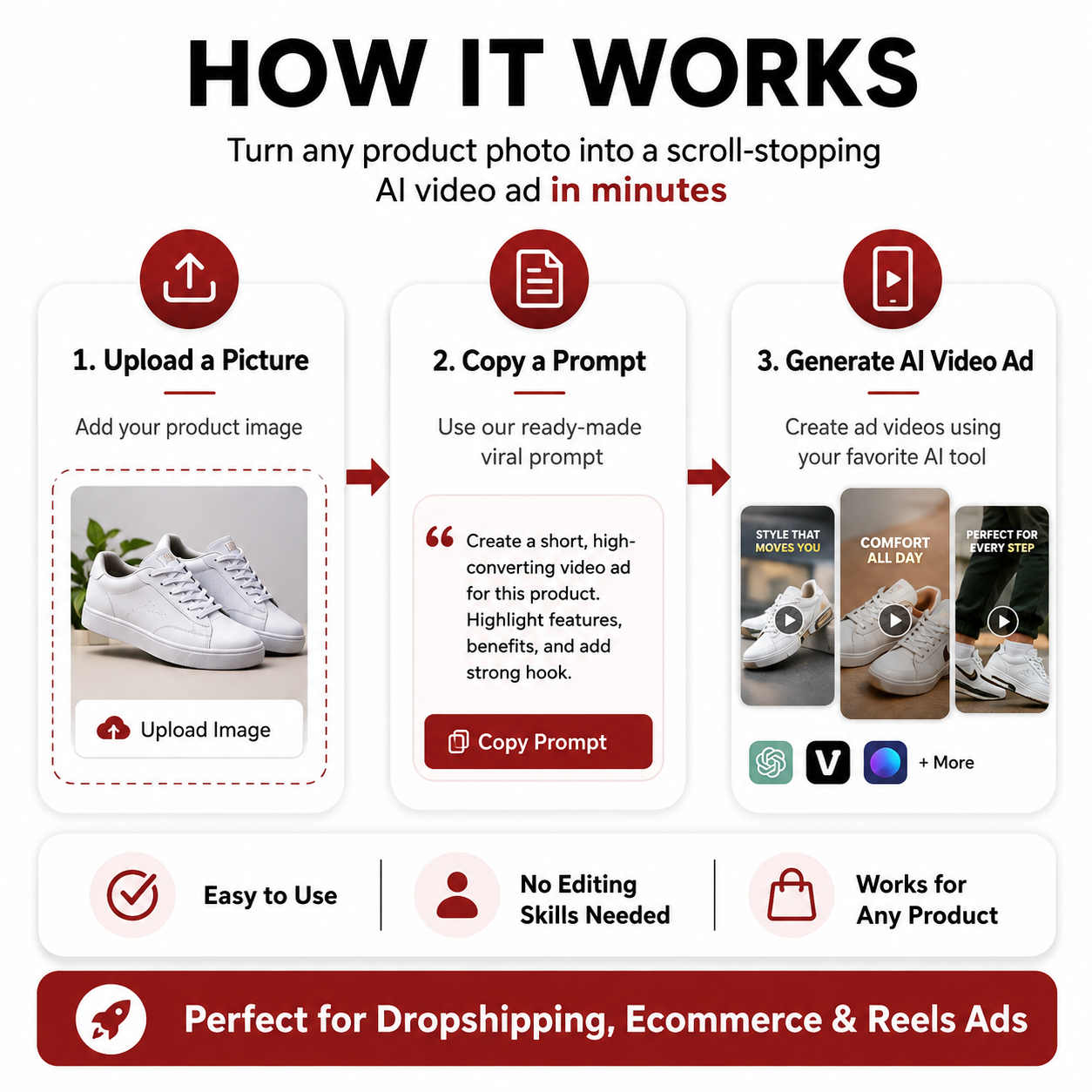🥇 AI Viral Video Prompt Vault™- Create Professional Video Ads for ANY Business Using AI