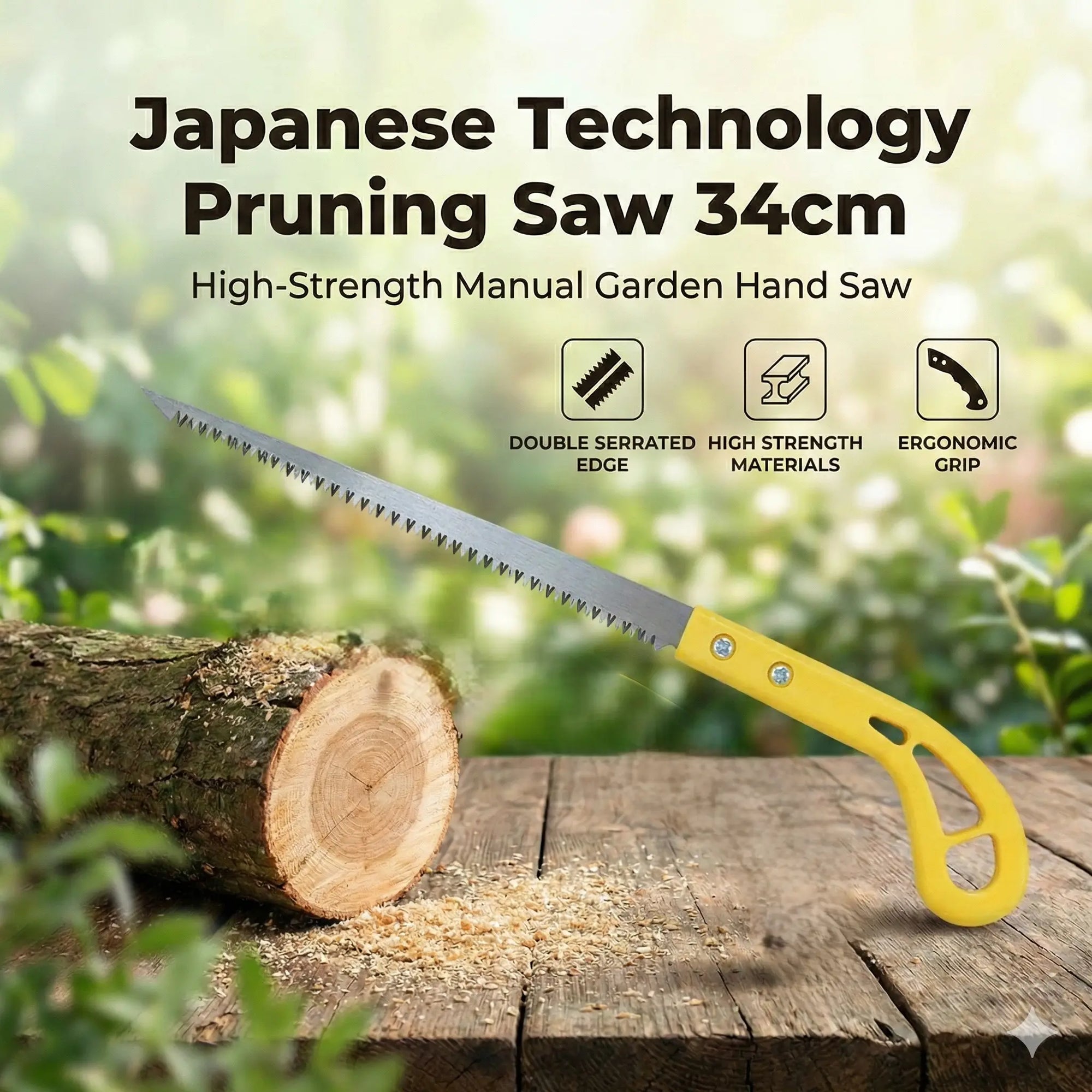 Japanese Technology Pruning Saw 34cm | High-Strength Manual Garden Hand Saw (1 Pc)