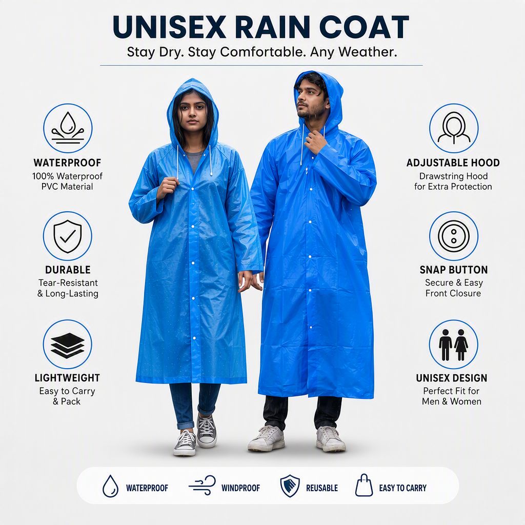 Eco-Friendly EVA Poncho Raincoat for Men & Women