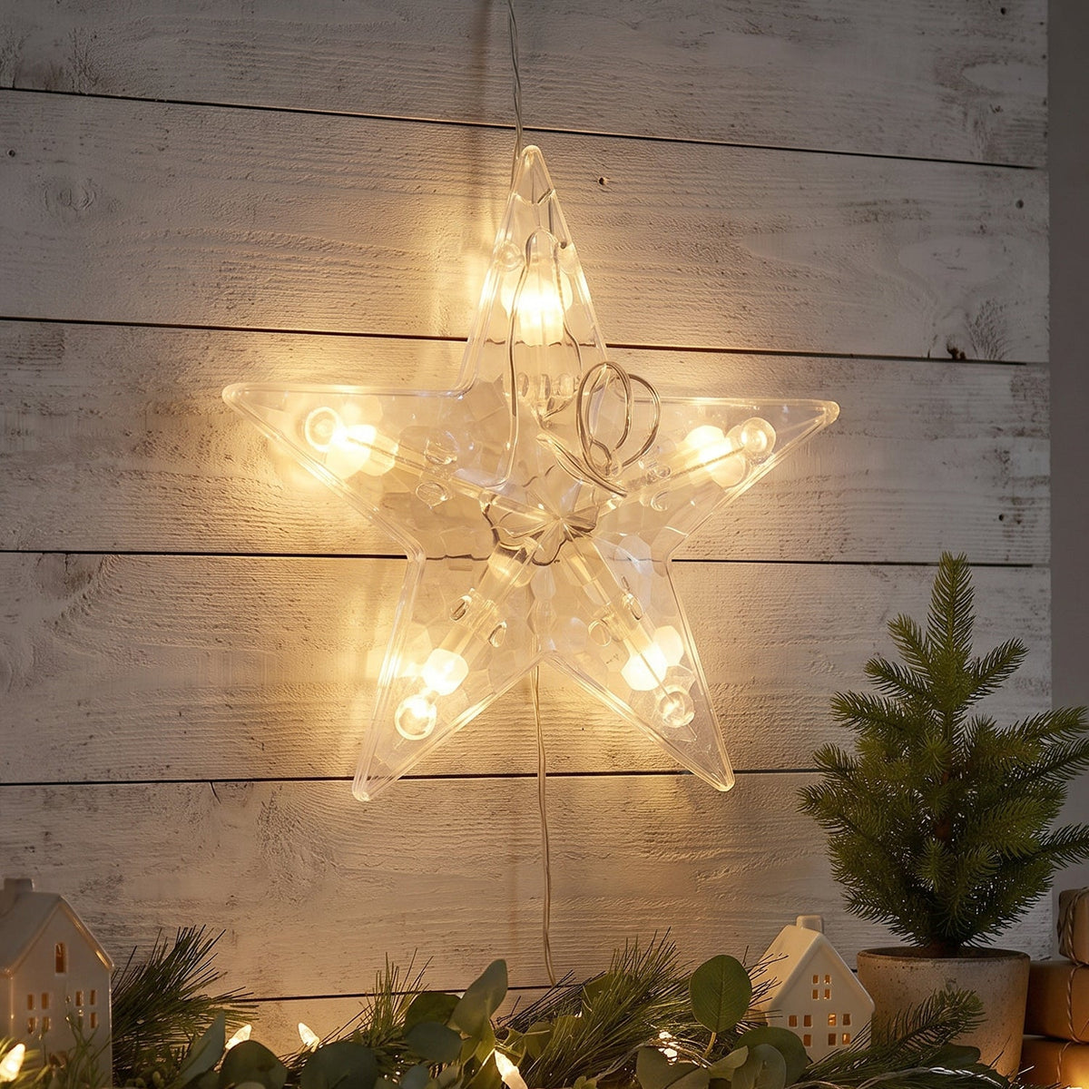White Star Led String Light Set Warm Fairy Lights For Decoration (1 Set)