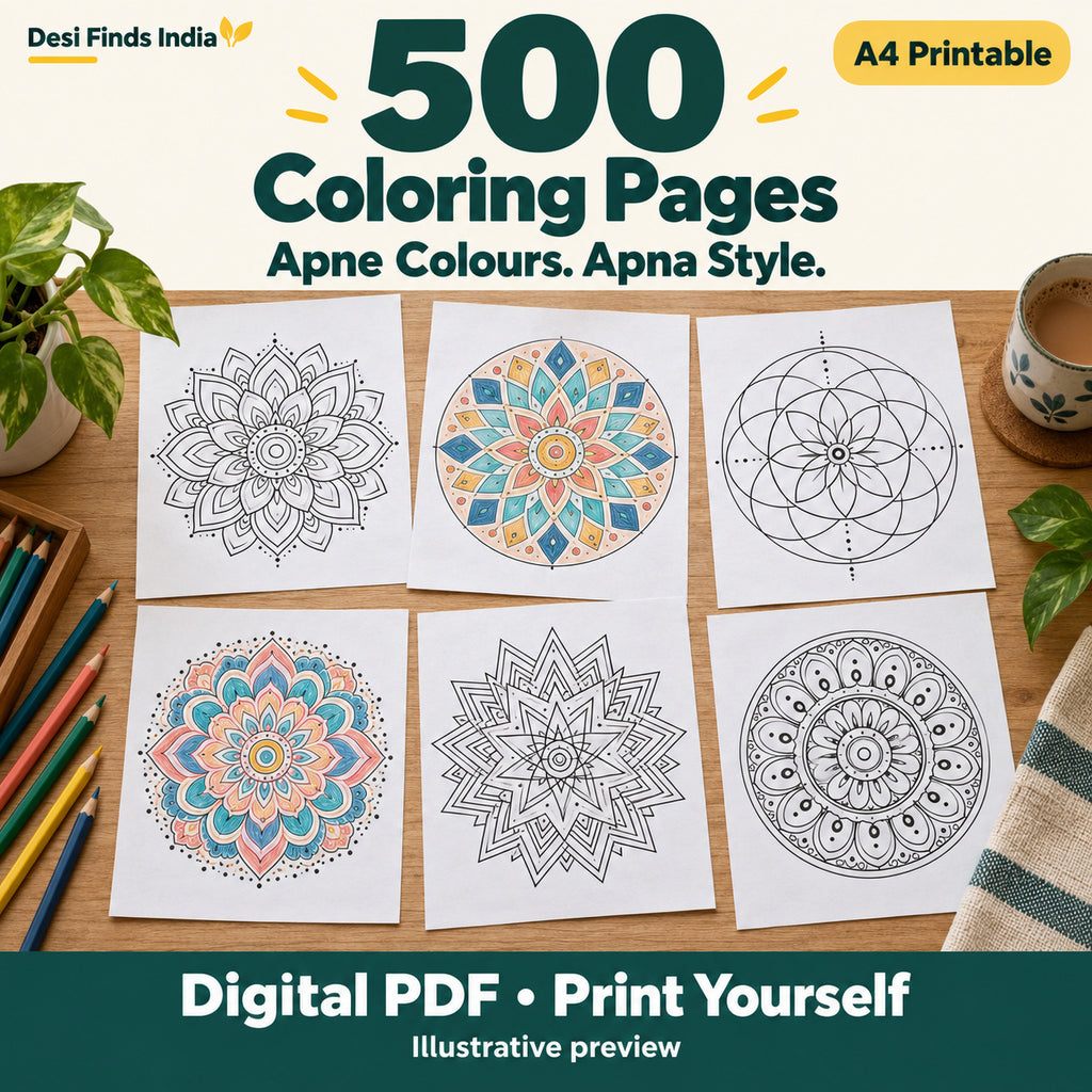 Mandala Practice & Color™ | 40+ Practice Designs + 500 A4 Coloring Pages | Printable PDF Bundle