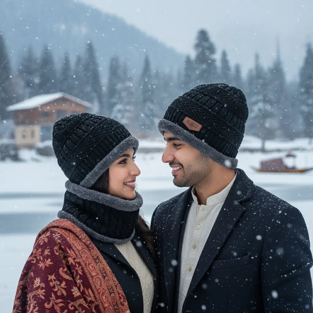 Desi KashmiriWarm™ – Premium Woolen Cap & Neck Warmer Set (Winter Special)
