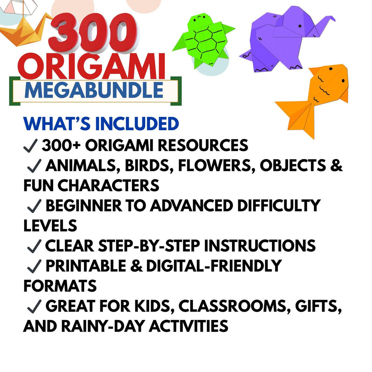 300 Origami Designs Mega Bundle | DIY Paper Folding